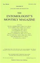Entomologist's Monthly Magazine. Vol. 147 (2011)