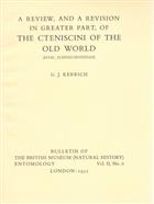 A Review, and a Revision in Greater Part, of the Cteniscini of the Old World. (Hym., Ichneumonidea)