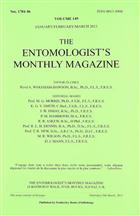 Entomologist's Monthly Magazine. Vol. 149 (2013)