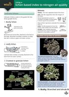 Guide to using a lichen based index to nitrogen air quality (Identification Chart)