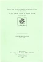 Society for the Bibliography of Natural History 1936 to 1983, Society for the History of Natural History 1983 to 1990:Index to Publications 1936- 1990