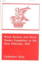 Royal Society and Percy Sladen Expedition to the New Hebrides, 1971: Collection Data