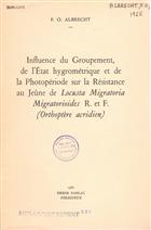 Influence du groupement, de l'état hygrométrique et de la photopériode sur la résistance au jeûne de Locusta migratoria migratoriodes R. et F. (Orthoptère Acridien)