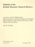 A survey of the Ophioninae (Hymenoptera: Ichneumonidae) of tropical Mesoamerica with special reference to the fauna of Costa Rica