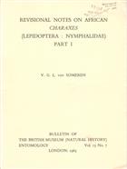 Revisional Notes on African Charaxes (Lepidoptera: Nymphalida). Part I