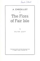 A Check List of the Flora of Fair Isle