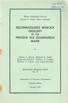Reconnaissance Bedrock Geology of the Presque Isle Quadrangle Maine