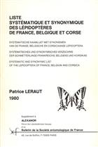 Liste systematique et synonymique des Lepidopteres de France, Belgique et Corse