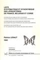 Liste systematique et synonymique des Lepidopteres de France, Belgique et Corse