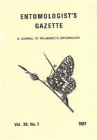 Entomologist's Gazette. Vol. 38, Part 1 (1987)part 3