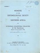 Dytiscidae (Coleoptera) collected in the Transvaal: (Rhodes University Expedition 1948)