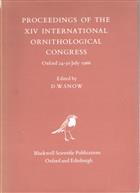Proceedings of the XIV International Ornithological Congress: Oxford 24-30 July 1966