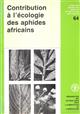 Contribution à l'écologie des aphides africains