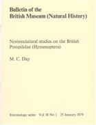 Nomenclatural Studies on the British Pompilidae (Hymenoptera)