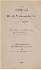 A New Label List of British Macrolepidoptera