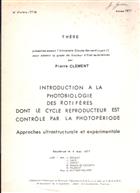 Introduction à la photobiologie des rotifères dont le cycle reproducteur est contrôlé par la photopériode: approches ultrastructurale et expérimentale