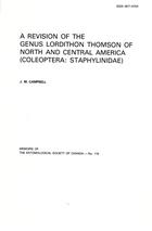 A Revision of the genus Lordithon Thomson of North and Central America (Coleoptera: Staphylinidae)