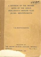 A Revision of the British Mites of the Genus Pergamasus Berlese S.Lat. (Acari: Mesostigmata)