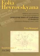Additions and Corrections to the World Catalogue of genus-group names of Geadephaga (Coleoptera) published by Lorenz (1998): Folia Heyrovskyana Suppl. 9