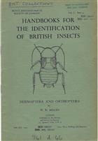 Dermaptera and Orthoptera (Handbooks for the Identification of British Insects 1/5)