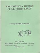 Supplementary Letters of Sir Joseph Banks.