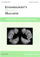 Entomologist's Monthly Magazine Vol. 158 Issue 3 (2022)