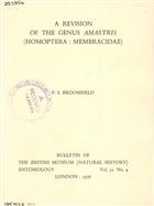 A Revision of the Genus Amastris (Homoptera: Membracidae)