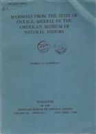 Mammals from the State of Oaxaca, Mexico, in the American Museum of Natural History