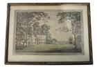 Original hand coloured engraving Strawberry Hill House, Twickenham, London