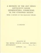A Revision of the Ant Genus Leptogenys Roger (Hymenoptera : Formididae) in the Ethiopian Region