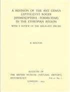 A Revision of the Ant Genus Leptogenys Roger (Hymenoptera : Formididae) in the Ethiopian Region