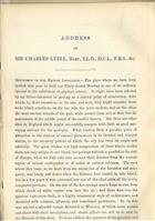 Address of the President, Sir Charles Lyell... Report of the Thirty-fourth meeting of the British Association for the Advancement of Science; held at Bath in September 1864