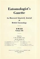 Entomologist's Gazette. Vol. 3 (1952), Title page and Index
