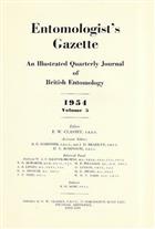 Entomologist's Gazette. Vol. 5 (1954), Title page and Index