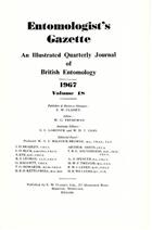 Entomologist's Gazette. Vol. 18 (1967), Title page and Index