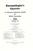 Entomologist's Gazette. Vol. 17 (1966), Title page and Index