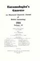 Entomologist's Gazette. Vol. 17 (1966), Title page and Index