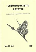 Entomologist's Gazette. Vol. 37, Part 3 (1986)