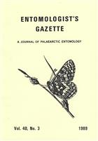 Entomologist's Gazette. Vol. 40, Part 3 (1989)