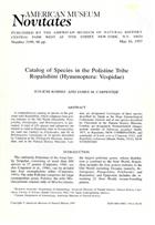 Catalog of Species in the Polistine Tribe Ropalidiini (Hymenoptera: Vespidae)