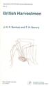 British Harvestmen. Arachnida: Opiliones (Synopses of the British Fauna 4)