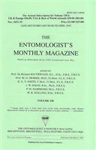 Entomologist's Monthly Magazine Vol. 138 Part 1 (2002)