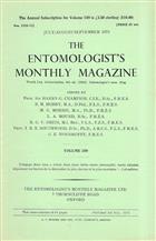 Entomologist's Monthly Magazine Vol. 109 Part 3 (1973)