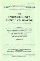 Entomologist's Monthly Magazine Vol. 134 (1998): No Index
