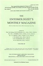 Entomologist's Monthly Magazine Vol. 135 Part 1 (1999)