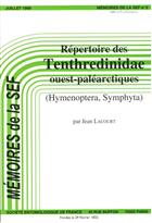 Repertoire des Tenthredinidae ouest-paléarctiques (Hymenoptera, Symphyta)