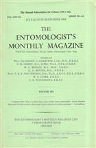 Entomologist's Monthly Magazine Vol. 104 Part 3 (1968)