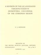 A Revision of the Lecanodiaspis Targioni-Tozzetti (Homoptera: Coccoidea) of the Ethiopian Region