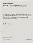 An Account of those described Rock Collections in the British Museum (Natural History) made before 1918 with a provisional Catalogue arranged by Continent
