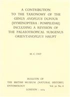 A Contribution to the Taxonomy of the Genus Anoplius Dufour (Hymenoptera: Pompilidae) including a Revision of the Palaeotropical Subgenus Orientanoplius Haupt 